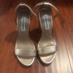 Rose gold heel sandals